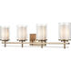 Huderson 4 Light 31 inch Modern Gold Bathroom Vanity Light Wall Light